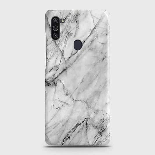 Samsung Galaxy A11 Cover - Matte Finish - Trendy White Marble Printed Hard Case with Life Time Colors Guarantee