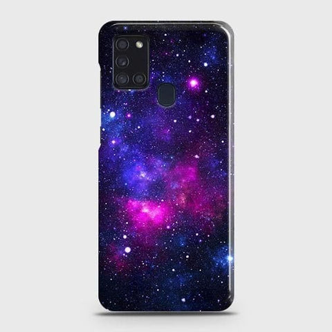 Samsung Galaxy A21s Cover - Dark Galaxy Stars Modern Printed Hard Case with Li fe Time Colors Guarante