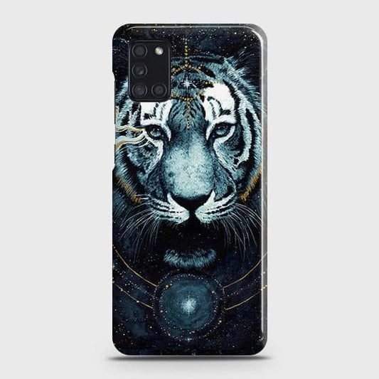 Samsung Galaxy A31 Cover - Vintage Galaxy Tiger Printed Hard Case with Life Time Colors Guarantee