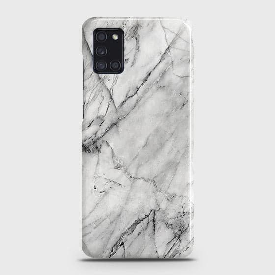 Samsung Galaxy A31 Cover - Matte Finish - Trendy White Marble Printed Hard Case with Life Time Colors Guarantee