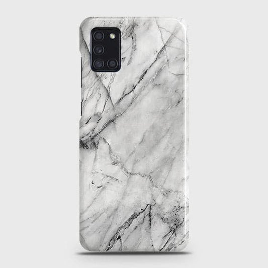 Samsung Galaxy A31 Cover - Matte Finish - Trendy White Marble Printed Hard Case with Life Time Colors Guarantee