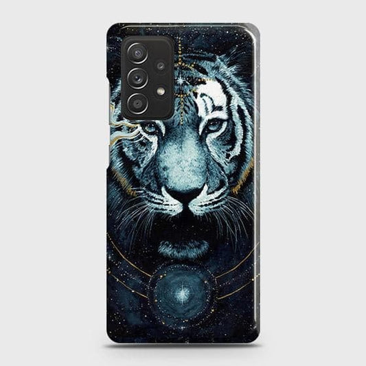 Samsung Galaxy A52 Cover - Vintage Galaxy Tiger Printed Hard Case with Life Time Colors Guarantee