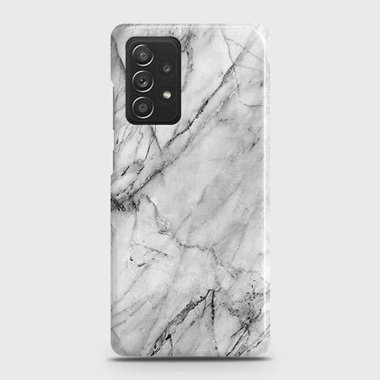 Samsung Galaxy A52 Cover - Matte Finish - Trendy White Marble Printed Hard Case with Life Time Colo rs Guarantee