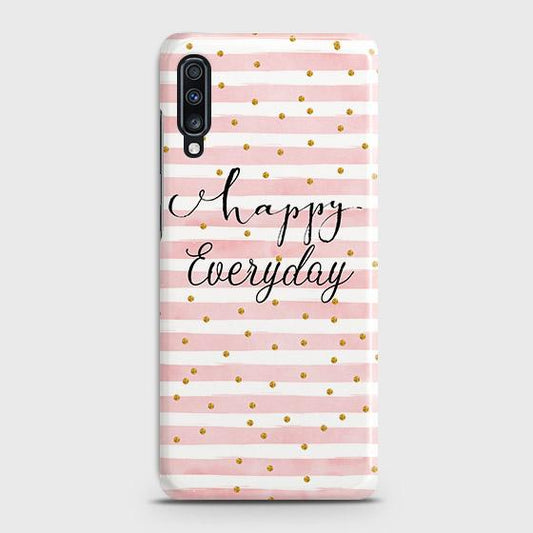 Samsung Galaxy A70 Cover - Trendy Happy Everyday Printed Hard Case with Life Time Colors Guarantee