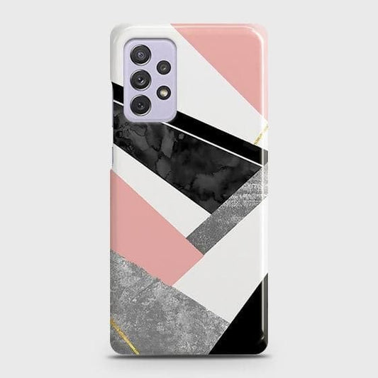 Samsung Galaxy A72 Cover - Matte Finish - Geometric Luxe Marble Trendy Printed Hard Case with Life Time Colors Guarantee