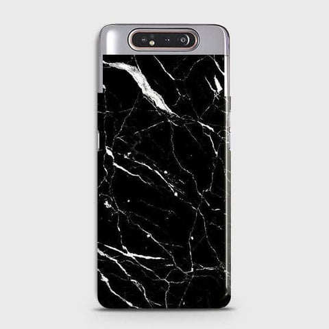 Samsung Galaxy A80 Cover - Trendy Black Marble Printed Hard Case with Life Time Colors Guarantee B(36)1B(37)1