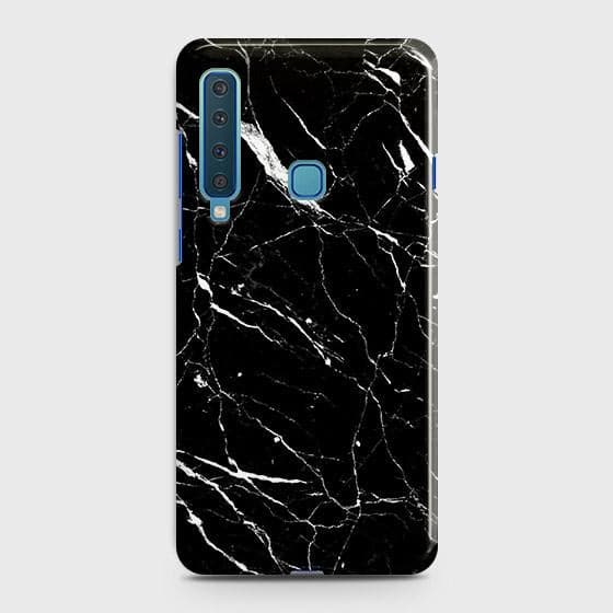 Samsung Galaxy A9s Cover - Trendy Black Marble Printed Hard Case with Life Time Colors Guarantee