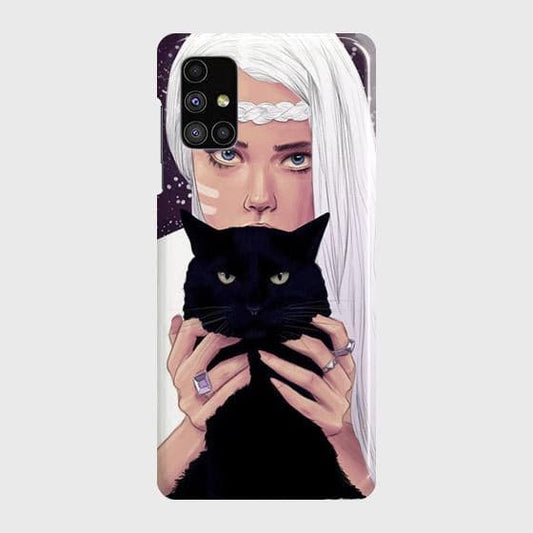 Samsung Galaxy M51 Cover - Trendy Wild Black Cat Printed Hard Case with Life Time Colors Guarantee B (29) 1