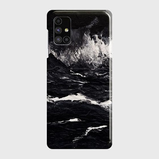 Samsung Galaxy M51 Cover - Black Ocean Marble Trendy Printed Hard Case with Life Time Colors Guarantee