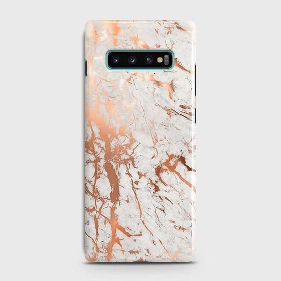 Samsung Galaxy S10 Cover - In Chic Rose Gold Chrome Style Printed Hard Case with Life Time Colors Guarantee