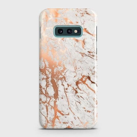 Samsung Galaxy S10e Cover - In Chic Rose Gold Chrome Style Printed Hard Case with Life Time Colors Guarantee