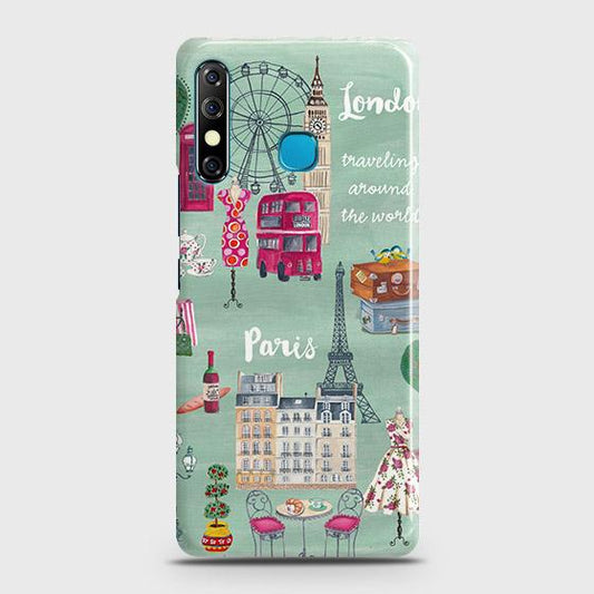 Tecno Spark 4 Cover - Matte Finish - London, Paris, New York ModernPrinted Hard Case with Life Time Colors Guarantee B67