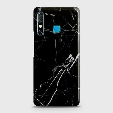 Tecno Spark 4 Cover - Black Modern Classic Marble Printed Hard Case with Life Time Colors Guarantee