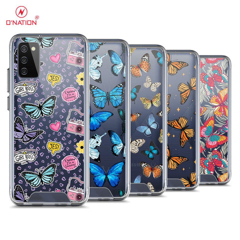 Samsung Galaxy M02s Cover - O'Nation Butterfly Dreams Series - 9 Designs - Clear Phone Case - Soft Silicon Borders