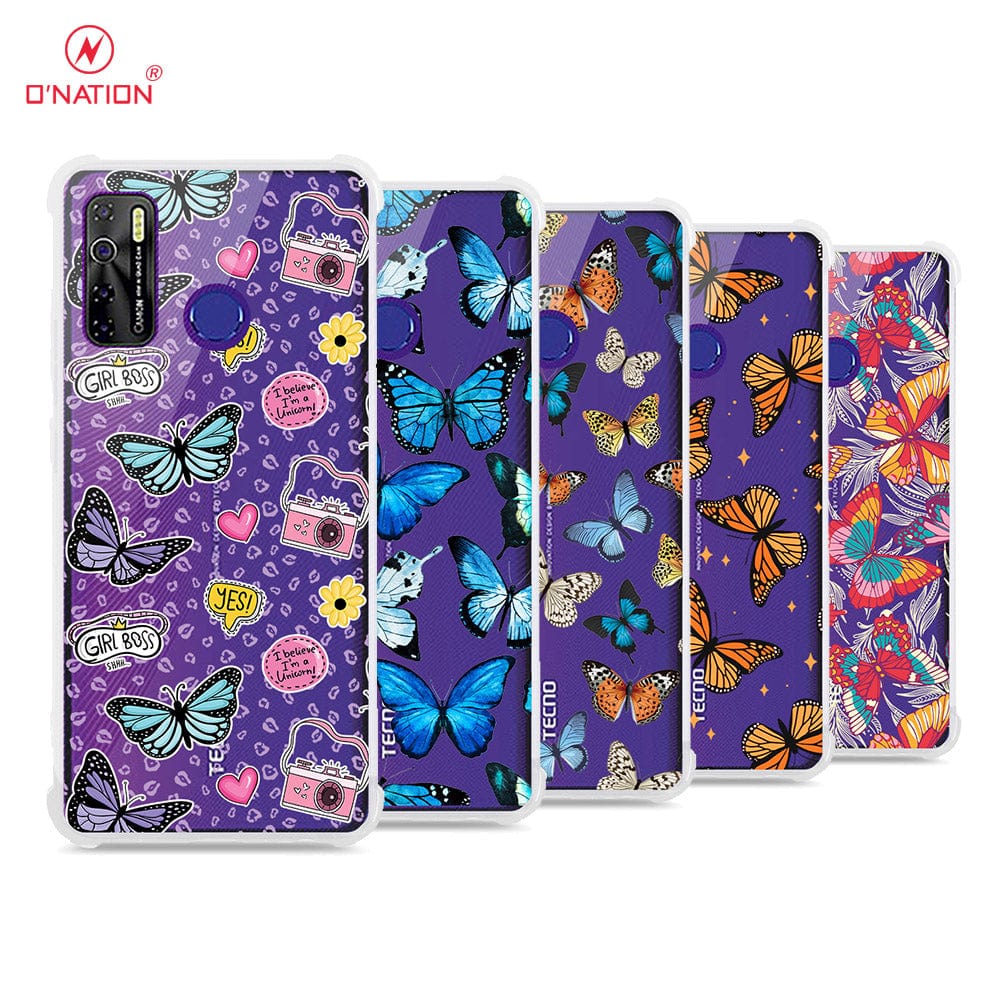 Tecno Spark 5 Cover - O'Nation Butterfly Dreams Series - 9 Designs - Clear Phone Case - Soft Silicon Borders