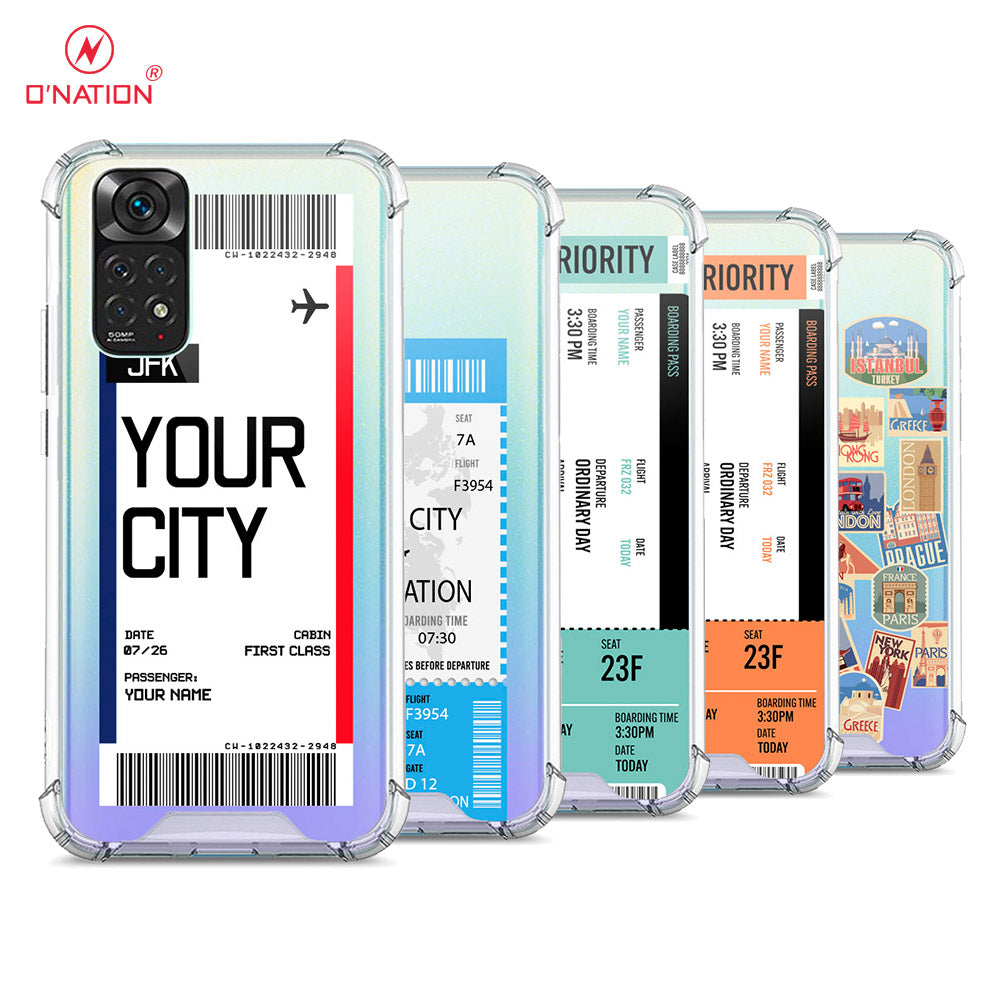 Xiaomi Redmi Note 11 Pro Cover - Personalised Boarding Pass Ticket Series - 5 Designs - Clear Phone Case - Soft Silicon Borders