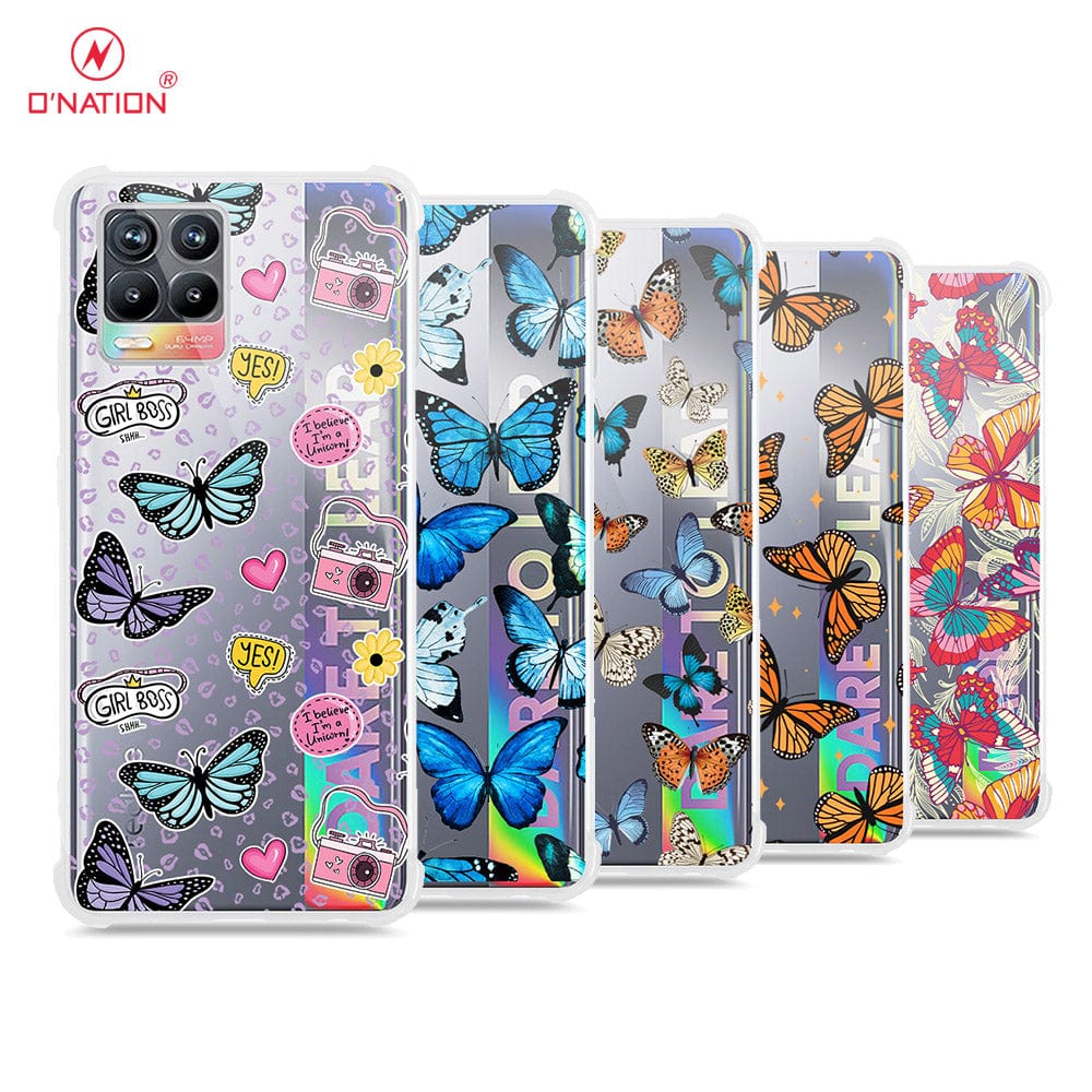 Realme 8 Cover - O'Nation Butterfly Dreams Series - 9 Designs - Clear Phone Case - Soft Silicon Borders