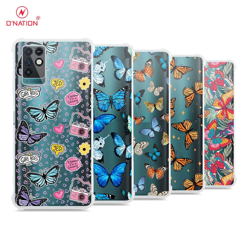 Infinix Note 10 Cover - O'Nation Butterfly Dreams Series - 9 Designs - Clear Phone Case - Soft Silicon Borders