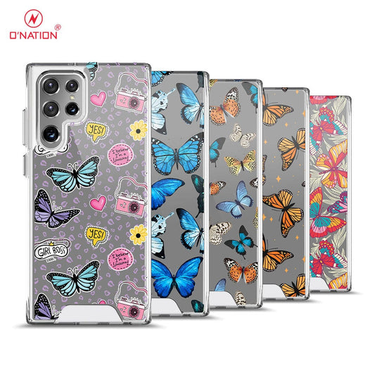 Samsung Galaxy S22 Ultra 5G Cover - O'Nation Butterfly Dreams Series - 9 Designs - Clear Phone Case - Soft Silicon Bordersx