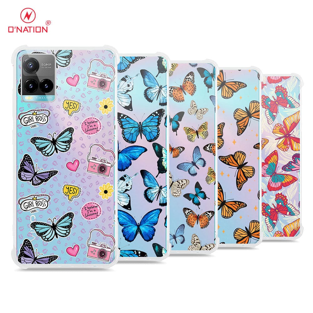 Vivo Y21s Cover - O'Nation Butterfly Dreams Series - 9 Designs - Clear Phone Case - Soft Silicon Borders