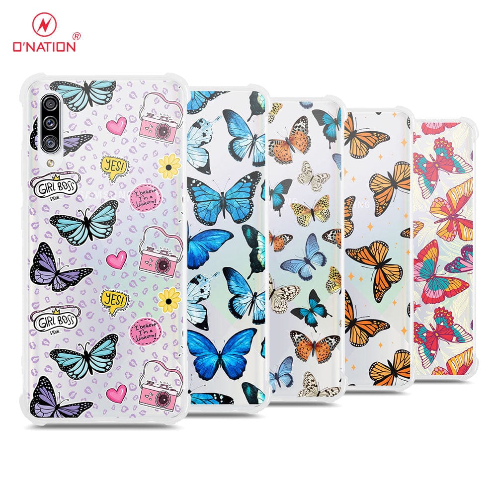 Samsung Galaxy A50s Cover - O'Nation Butterfly Dreams Series - 9 Designs - Clear Phone Case - Soft Silicon Borders