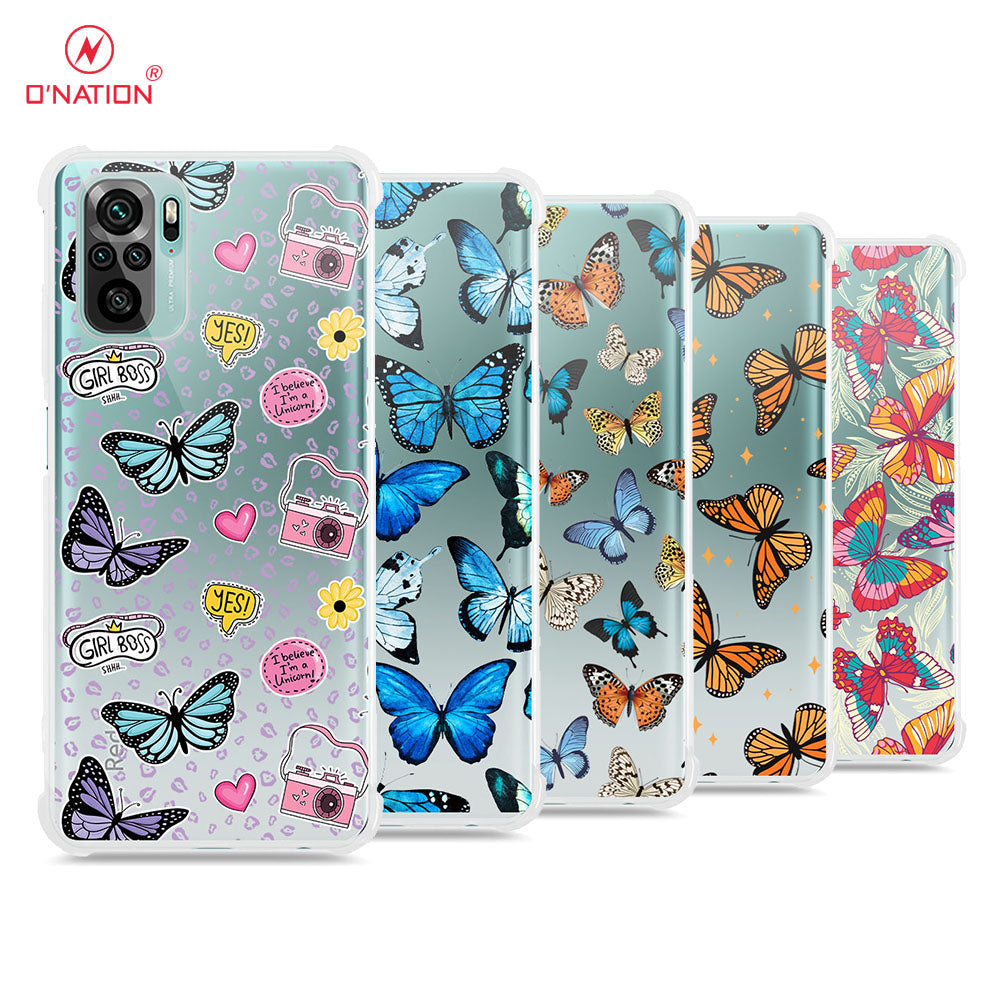 Xiaomi Redmi Note 10S Cover - O'Nation Butterfly Dreams Series - 9 Designs - Clear Phone Case - Soft Silicon Borders