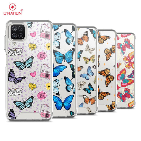 Samsung Galaxy A12 Cover - O'Nation Butterfly Dreams Series - 9 Designs - Clear Phone Case - Soft Silicon Borders