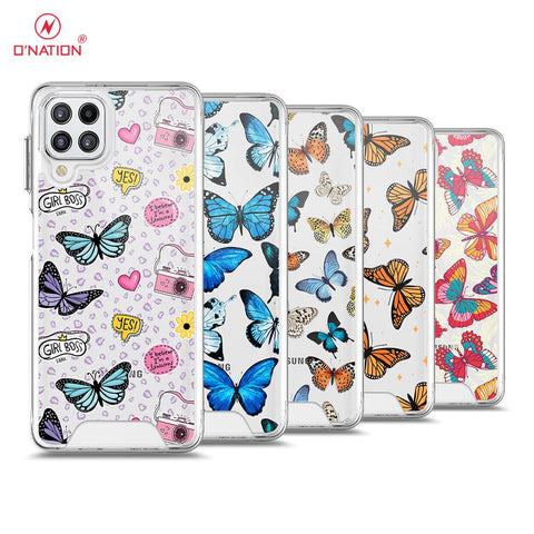 Samsung Galaxy M22 Cover - O'Nation Butterfly Dreams Series - 9 Designs - Clear Phone Case - Soft Silicon Borders