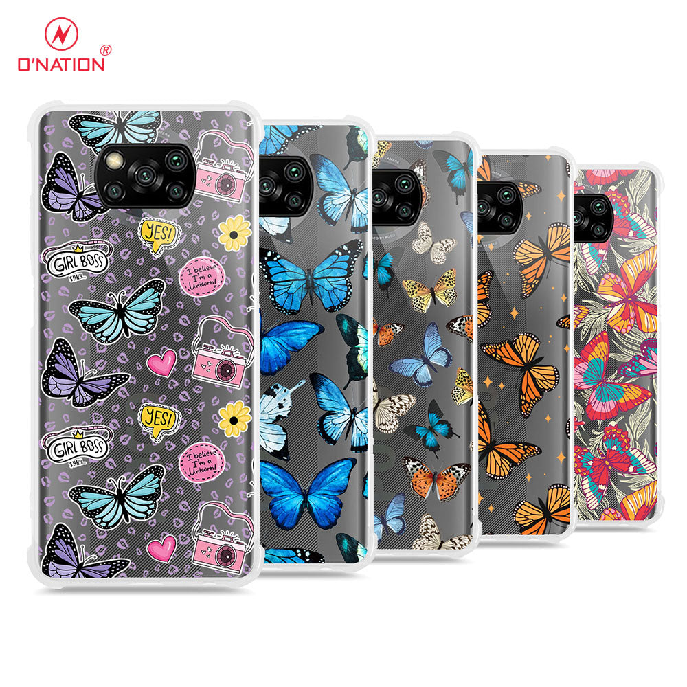 Xiaomi Poco X3 Cover - O'Nation Butterfly Dreams Series - 9 Designs - Clear Phone Case - Soft Silicon Borders