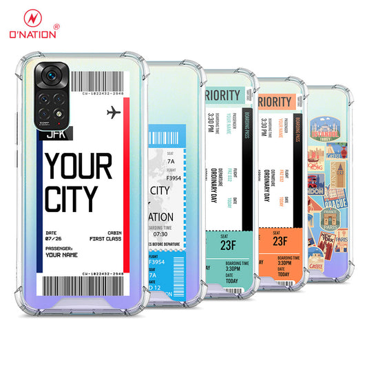 Xiaomi Redmi Note 11 Cover - Personalised Boarding Pass Ticket Series - 5 Designs - Clear Phone Case - Soft Silicon Borders