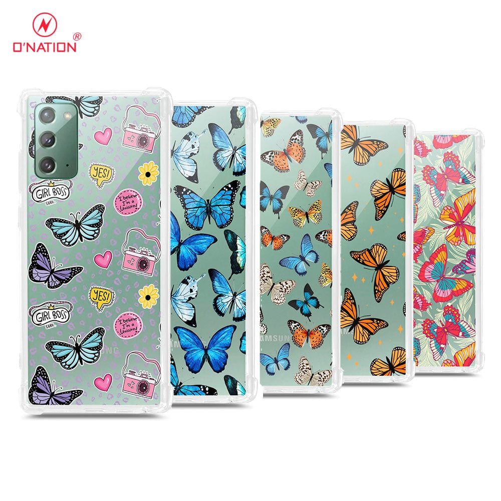 Samsung Galaxy Note 20 Cover - O'Nation Butterfly Dreams Series - 9 Designs - Clear Phone Case - Soft Silicon Bordersx