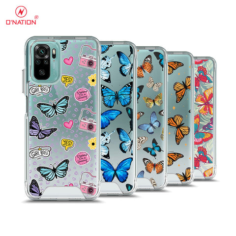 Xiaomi Redmi Note 10S Cover - O'Nation Butterfly Dreams Series - 9 Designs - Clear Phone Case - Soft Silicon Borders