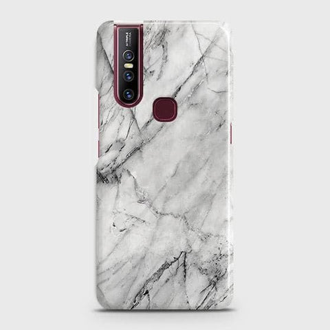 VIVO V15 Cover - Matte Finish - Trendy White Floor Marble Printed Hard Case with Life Time Colors Guarantee - D2(1)