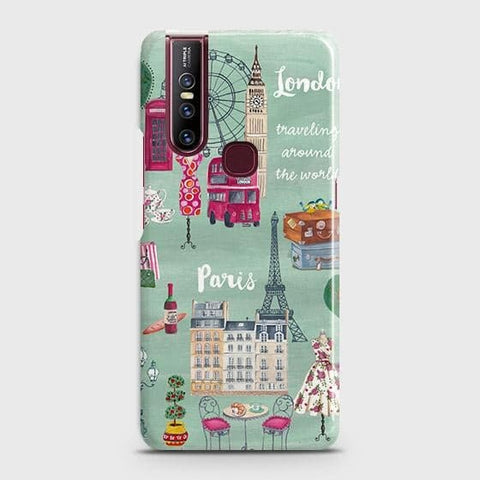 VIVO V15 Cover - Matte Finish - London, Paris, New York ModernPrinted Hard Case with Life Time Colors Guarantee