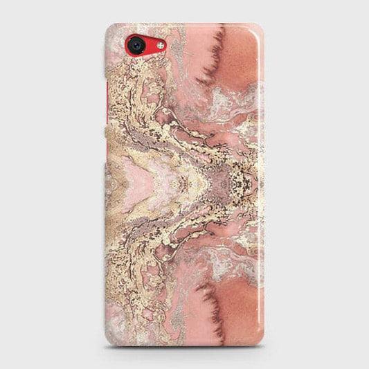 Vivo Y71 Cover - Trendy Chic Rose Gold Marble Printed Hard Case with Life Time Colors Guarantee