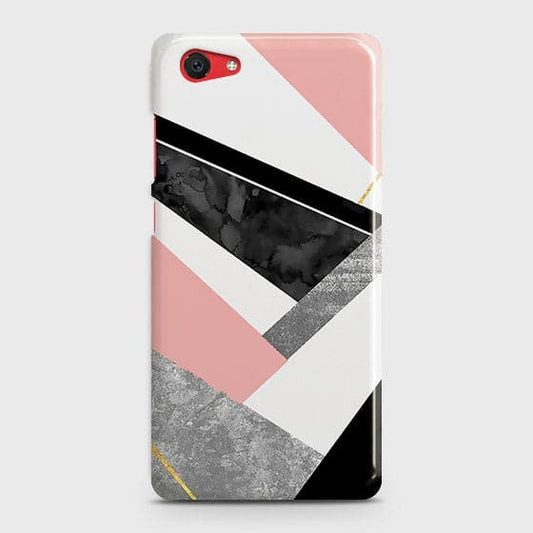 Vivo Y71 Cover - Matte Finish - Geometric Luxe Marble Trendy Printed Hard Case with Life Time Colors Guarantee