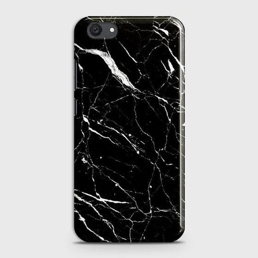 Vivo Y81i Cover - Trendy Black Marble Printed Hard Case with Life Time Colors Guarantee