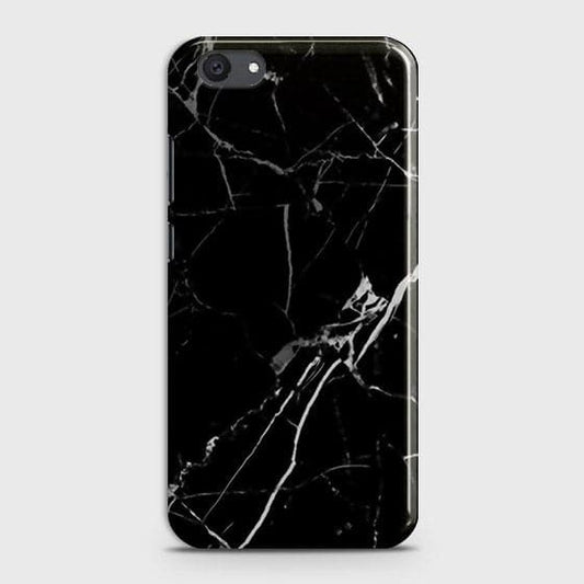 Vivo Y81i Cover - Black Modern Classic Marble Printed Hard Case with Life Time Colors Guarantee