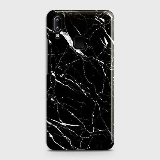 Vivo Y95 Cover - Trendy Black Marble Printed Hard Case with Life Time Colors Guarantee