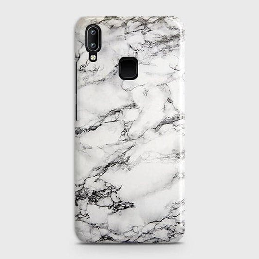 Vivo Y95 Cover - Matte Finish - Trendy Mysterious White Marble Printed Hard Case with Life Time Colors Guarantee