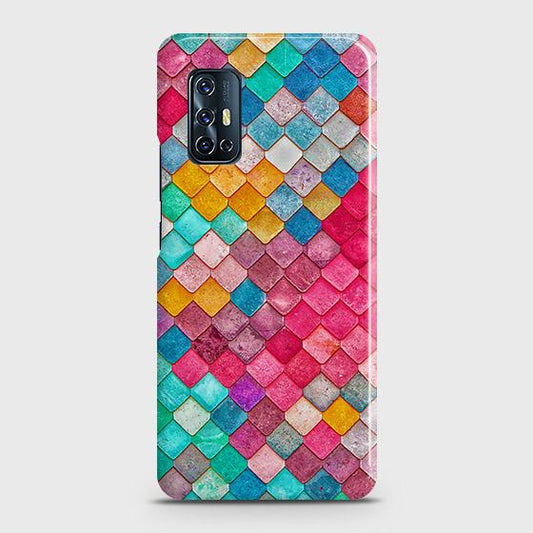 Vivo V17 Cover - Chic Colorful Mermaid Printed Hard Case with Life Time Colors Guarantee