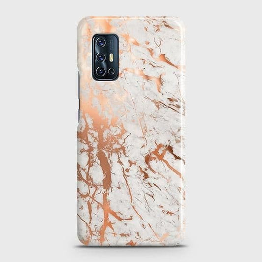 Vivo V17 Cover - In Chic Rose Gold Chrome Style Printed Hard Case with Life Time Colors Guarantee