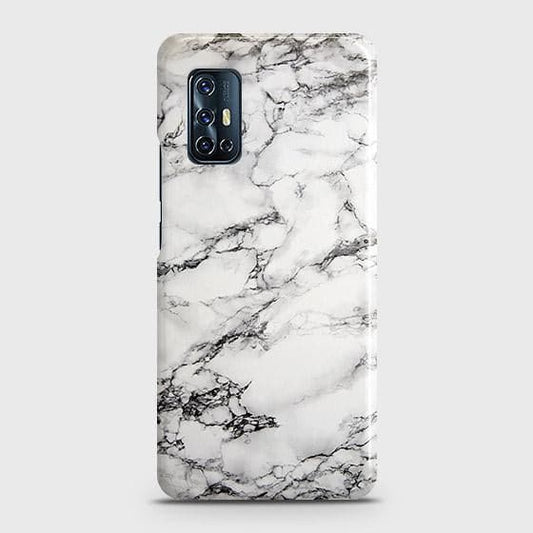 Vivo V17 Cover - Matte Finish - Trendy Mysterious White Marble Printed Hard Case with Life Time Colors Guarantee