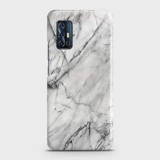 Vivo V17 Cover - Matte Finish - Trendy White Floor Marble Printed Hard Case with Life Time Colors Guarantee - D2