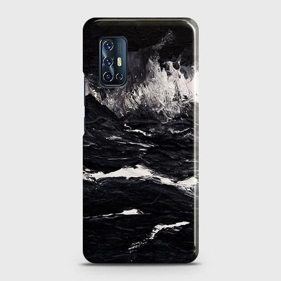 Vivo V17 Cover - Black Ocean Marble Trendy Printed Hard Case with Life Time Colors Guarantee