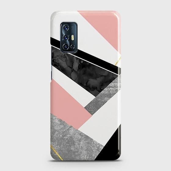 Vivo V17 Cover - Matte Finish - Geometric Luxe Marble Trendy Printed Hard Case with Life Time Colors Guarantee