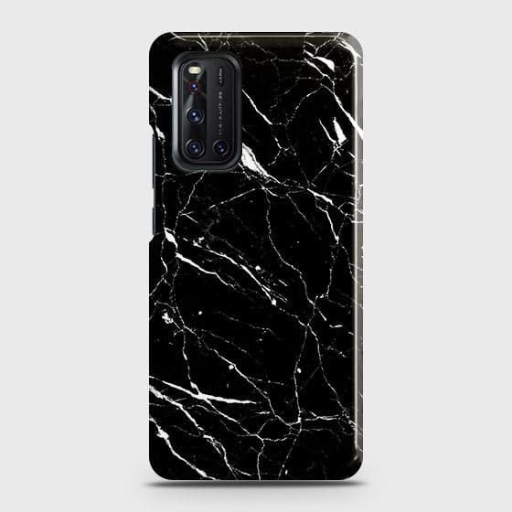 Vivo V19 Cover - Trendy Black Marble Printed Hard Case with Life Time C olors GuaranteeB81