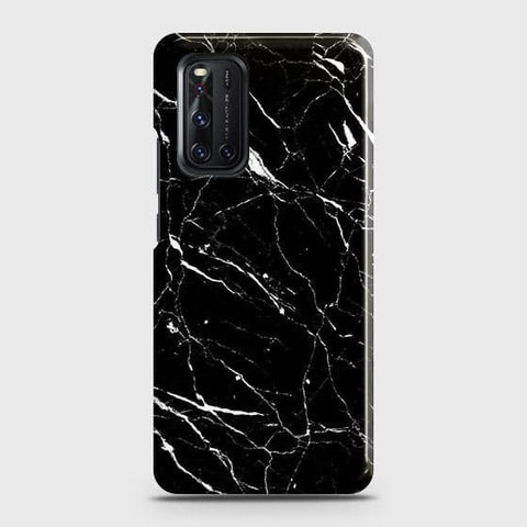 Vivo V19 Cover - Trendy Black Marble Printed Hard Case with Life Time C olors GuaranteeB81