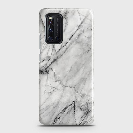 Vivo V19 Cover - Matte Finish - Trendy White Marble Printed Hard Case with Life Time Colors Guarantee