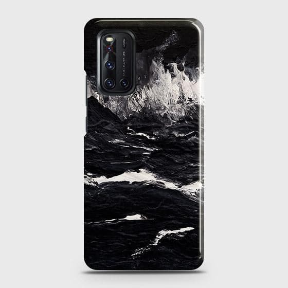 Vivo V19 Cover - Black Ocean Marble Trendy Printed Hard Case with Life Time Colors Guarantee